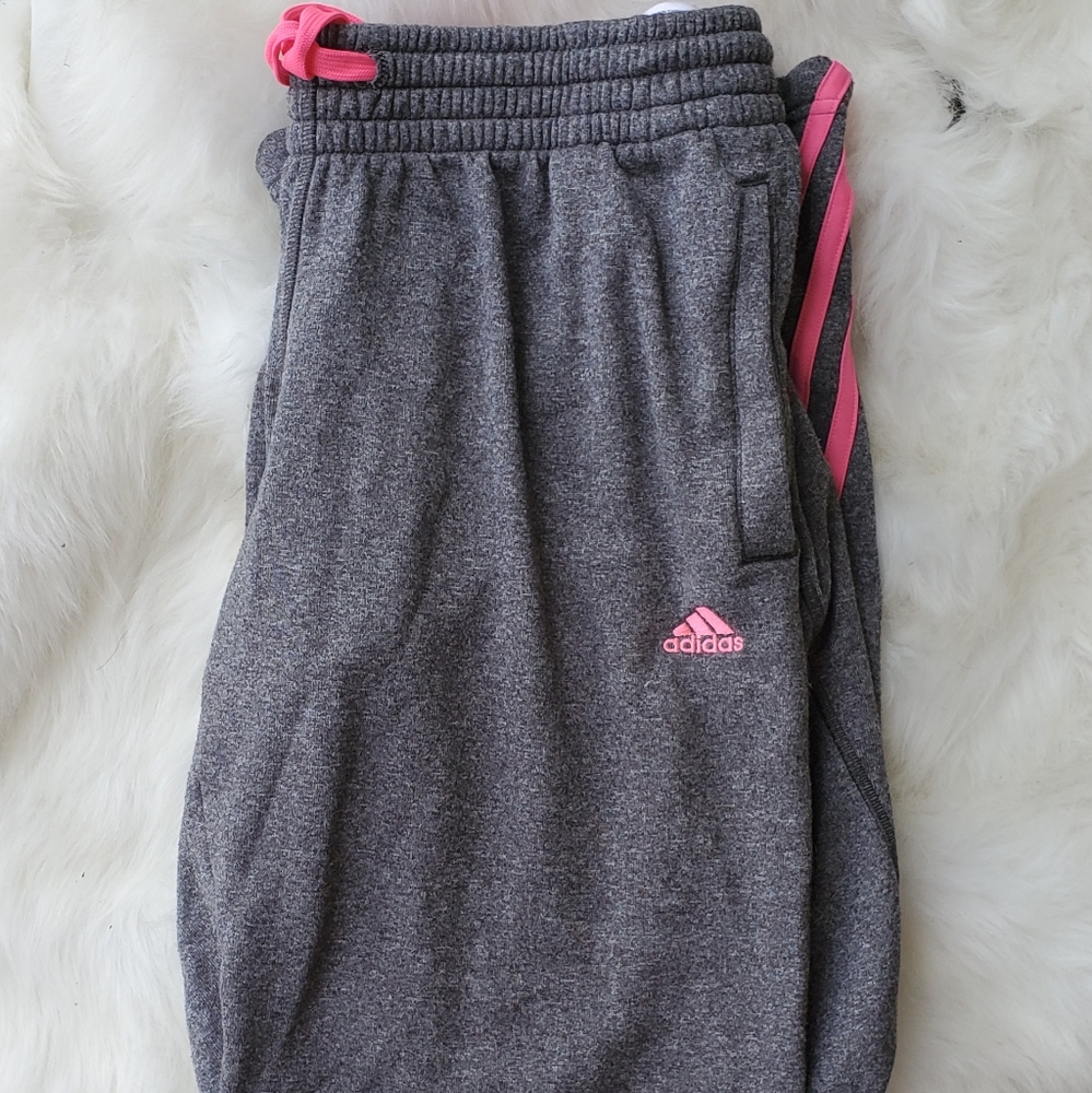 Adidas yoga pants Large Grey Pink Excellent condit